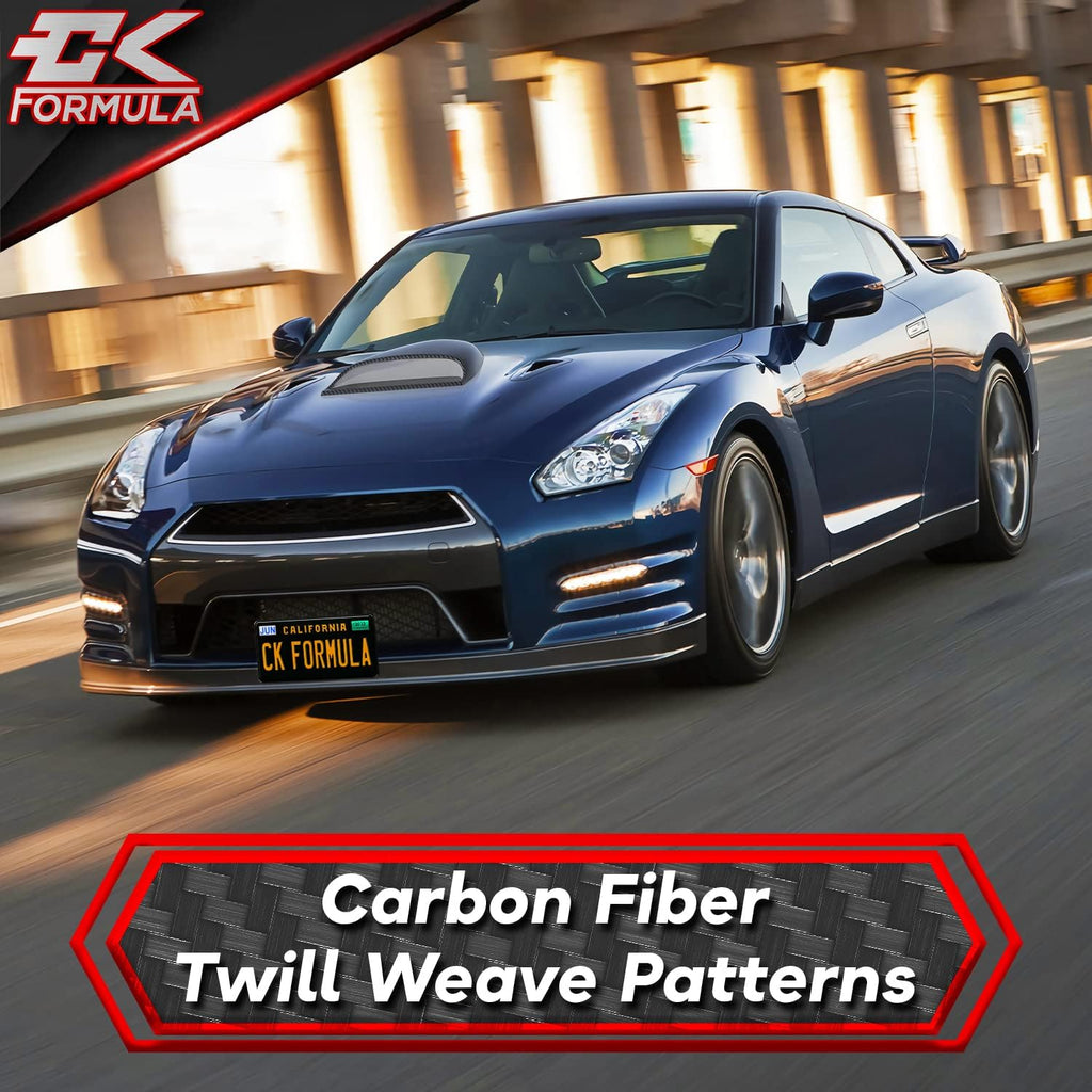 Carbon Fiber Hood Scoop Front Vent Cover, No-Drill Universal Fit for Flat Hoods H413029