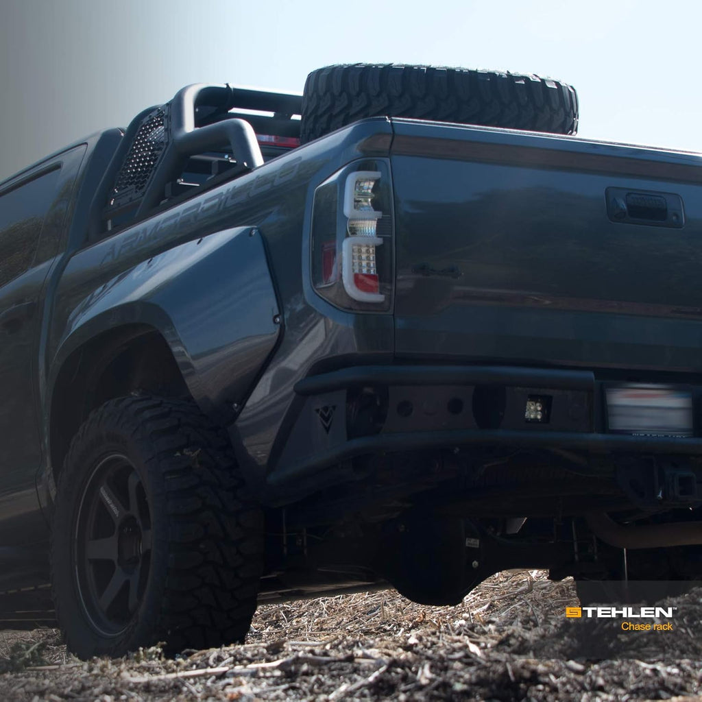 Chase Rack Truck Bed Roll Bar with Tire Carrier - Matte Black S301