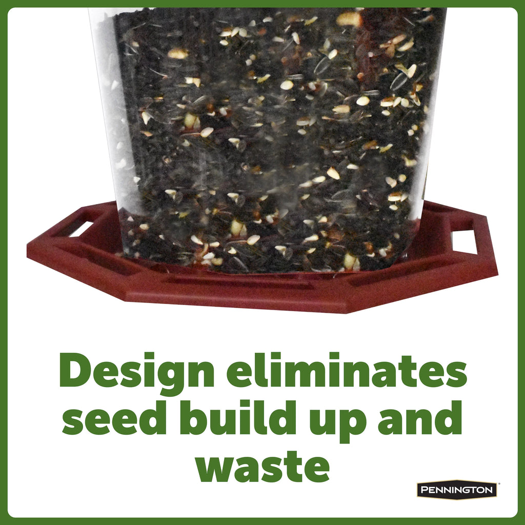 Red Recycled Plastic Wild Bird Hopper Feeder, 7 lb, 2 Pack W5740