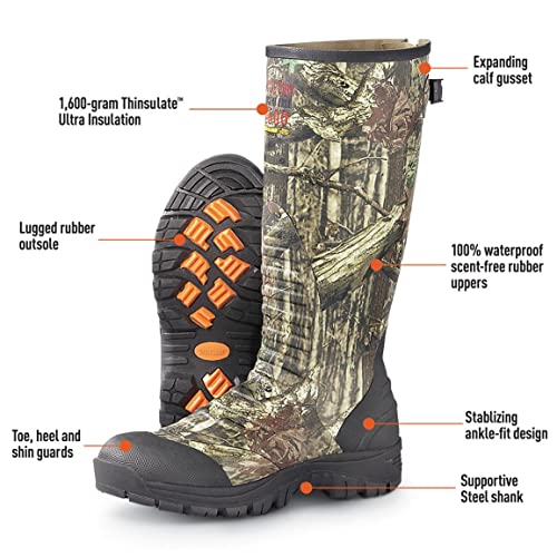 Men's Insulated Rubber Hunting Boots Waterproof Rain Shoes F29144