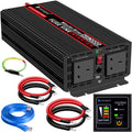 Novopal Power Inverter Pure Sine Wave-2000 Watt / 4000 Watt 24V DC to 110V/120V AC Converter- 4 AC Outlets Car Inverter with16.4 Feet Remote Control