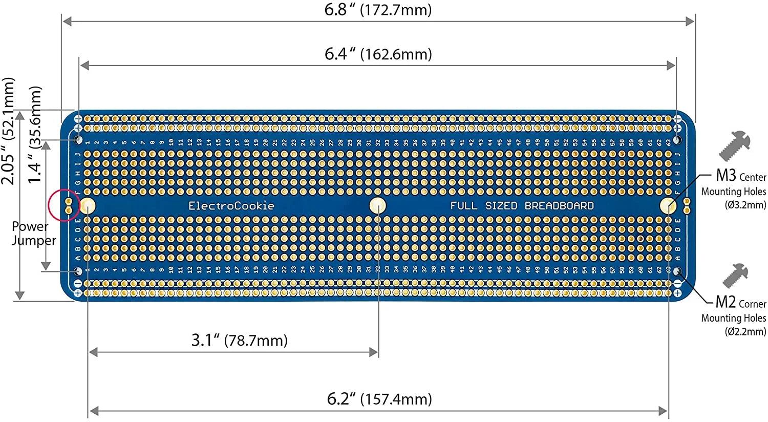 Solderable Breadboard PCB for Electronics DIY Projects U94892