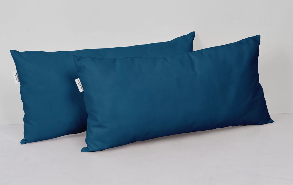 Indoor/Outdoor Waterproof Lumbar Pillow with Insert, Set of 2, Navy Blue T7124