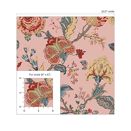 Victorian Jade Floral Prepasted Wallpaper D917696