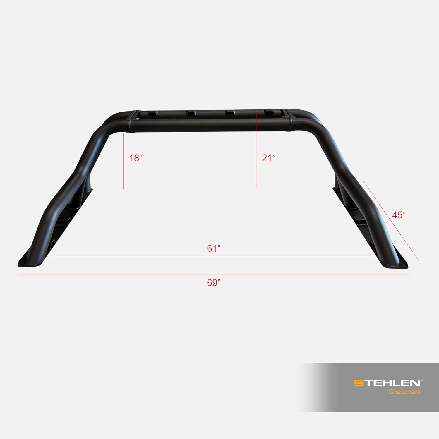 Chase Rack Truck Bed Roll Bar with Tire Carrier - Matte Black S301