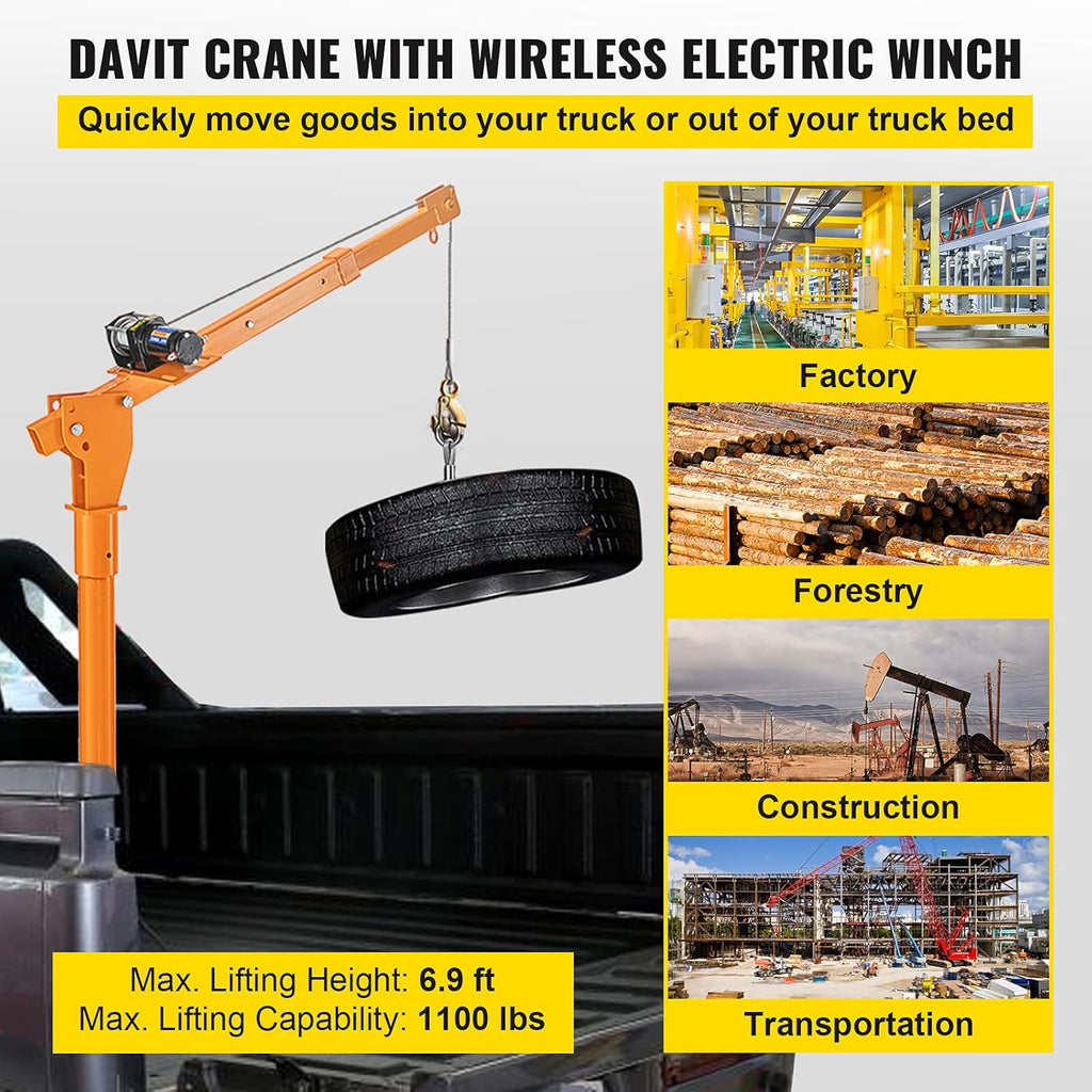 Truck Crane Frame with Adjustable Telescopic Boom, Single & Double Cable Lifting Modes X44469