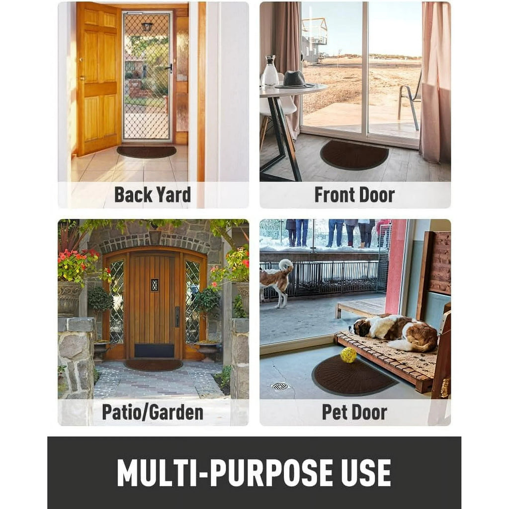 Semicircular Non Slip Rubber Door Mat for Outdoor Indoor Entrance W6008