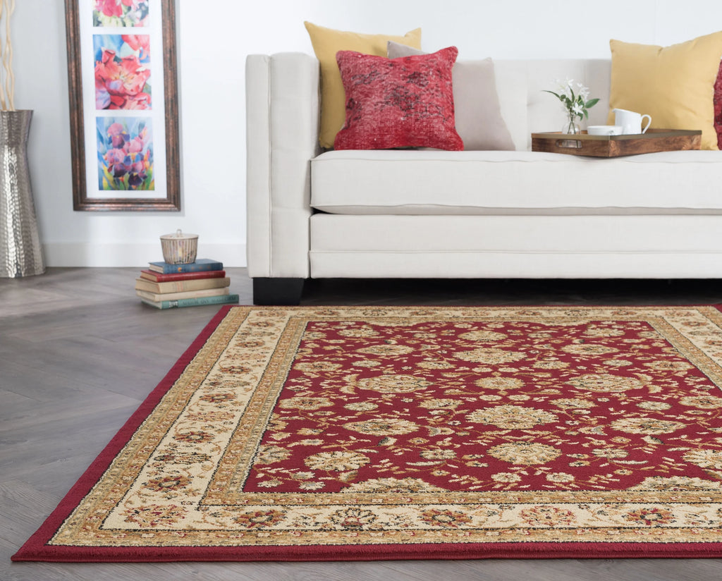 Red Traditional Area Rug for Living Room Bedroom Indoor Entryway T9179