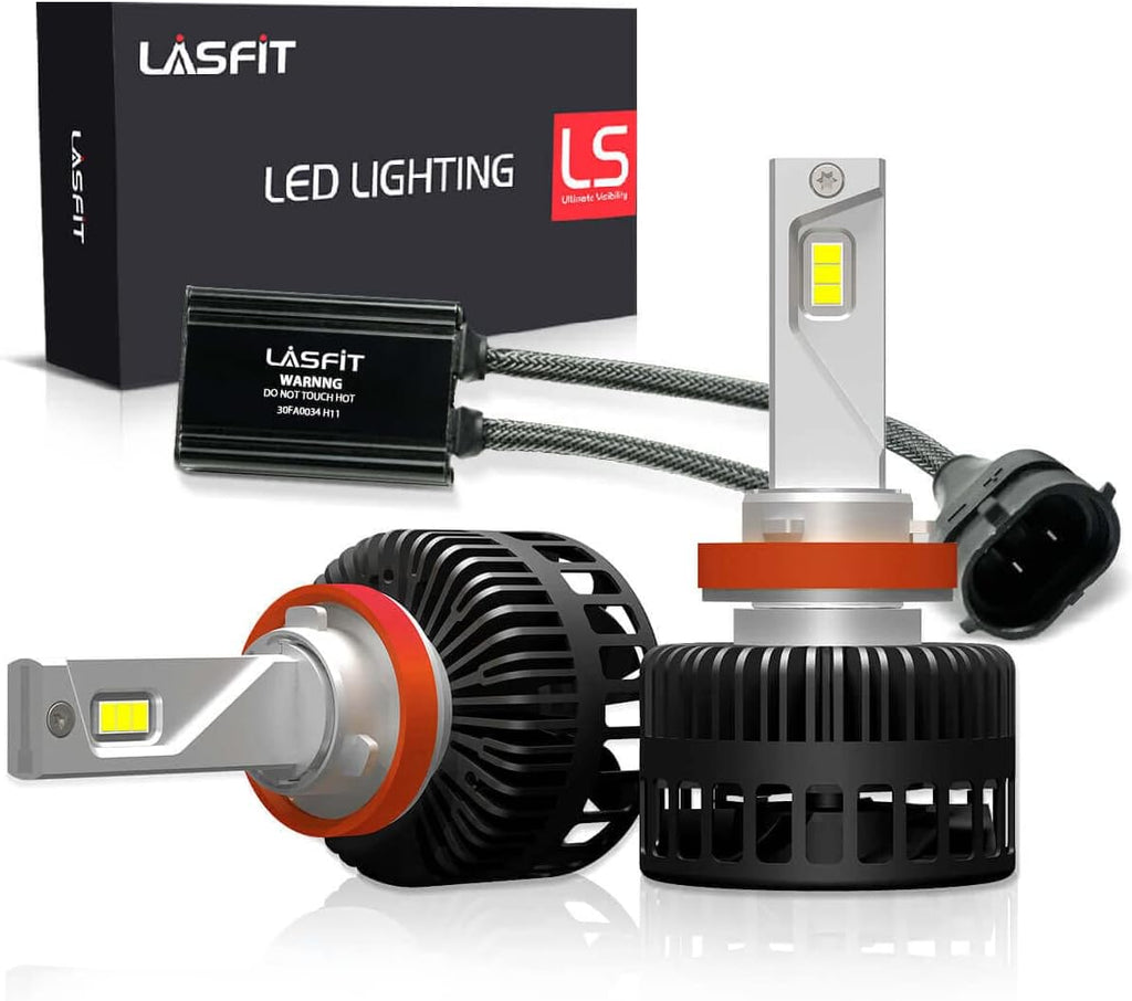 LASFIT LS Plus H11 H8 H9 LED Bulb - Super Bright 72W 8000LM 6000K Cool White Waterproof
