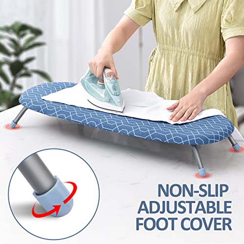 Foldable Ironing Board, Tabletop Small Board with 2 Heat Resistant Covers, Portable Non-Slip Feet Z698