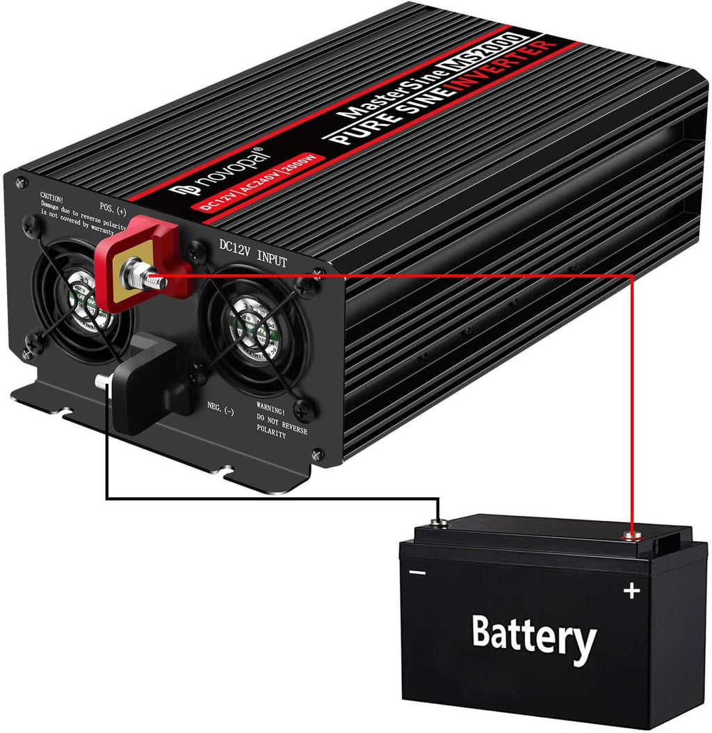 Power Inverter Pure Sine Wave 2000W 24V DC to 120V AC Car Converter with Remote Control B194