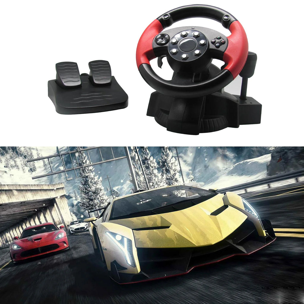 USB Truck Race Steering Wheel with Pedals Set X354