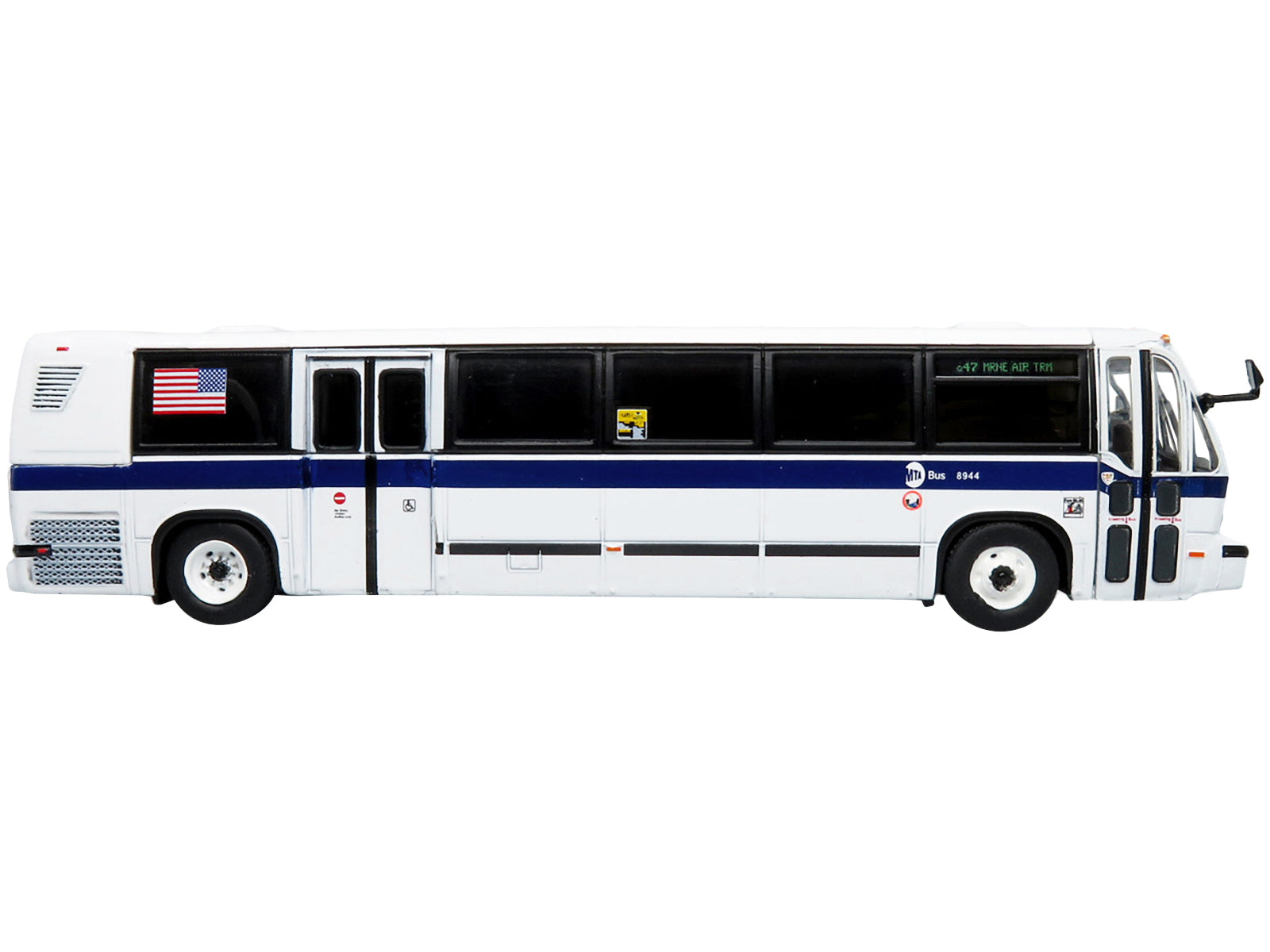 Diecast TMC RTS Transit Bus MTA New York "47 LaGuardia Airport Marine Air Term" "MTA New York City Bus" Series 1/87 Diecast Model by Iconic Replicas