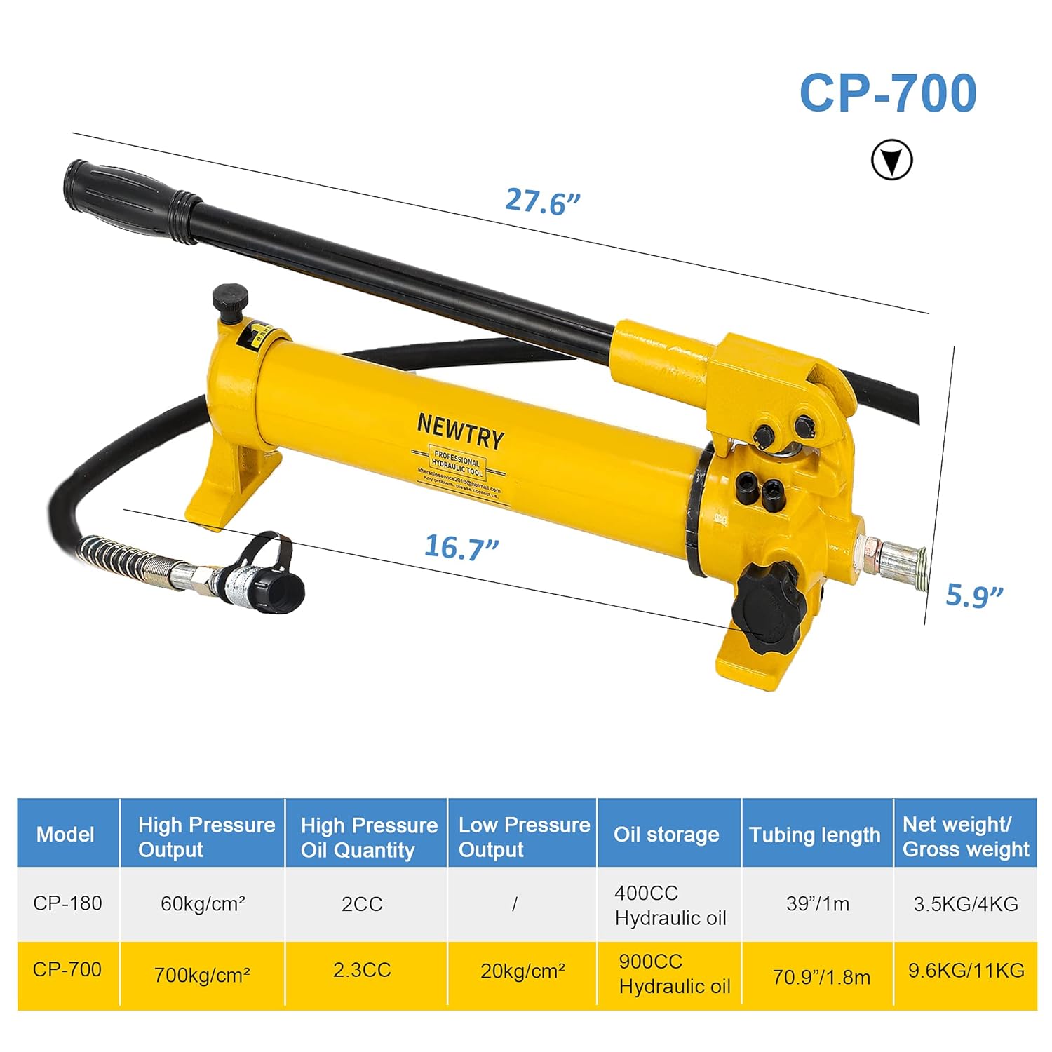 50 Ton Low Profile Hydraulic Jack Cylinder with Hand Pump P5997