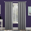 Sun Zero Jules 100% Blackout Rod Pocket 40" x 84" Single Curtain Panel in in Sterling