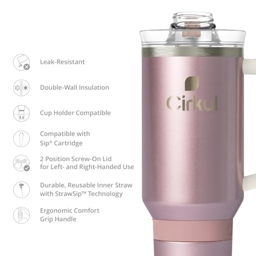40oz Stainless Steel Tumbler with Handle, Double-Wall Insulated T7917