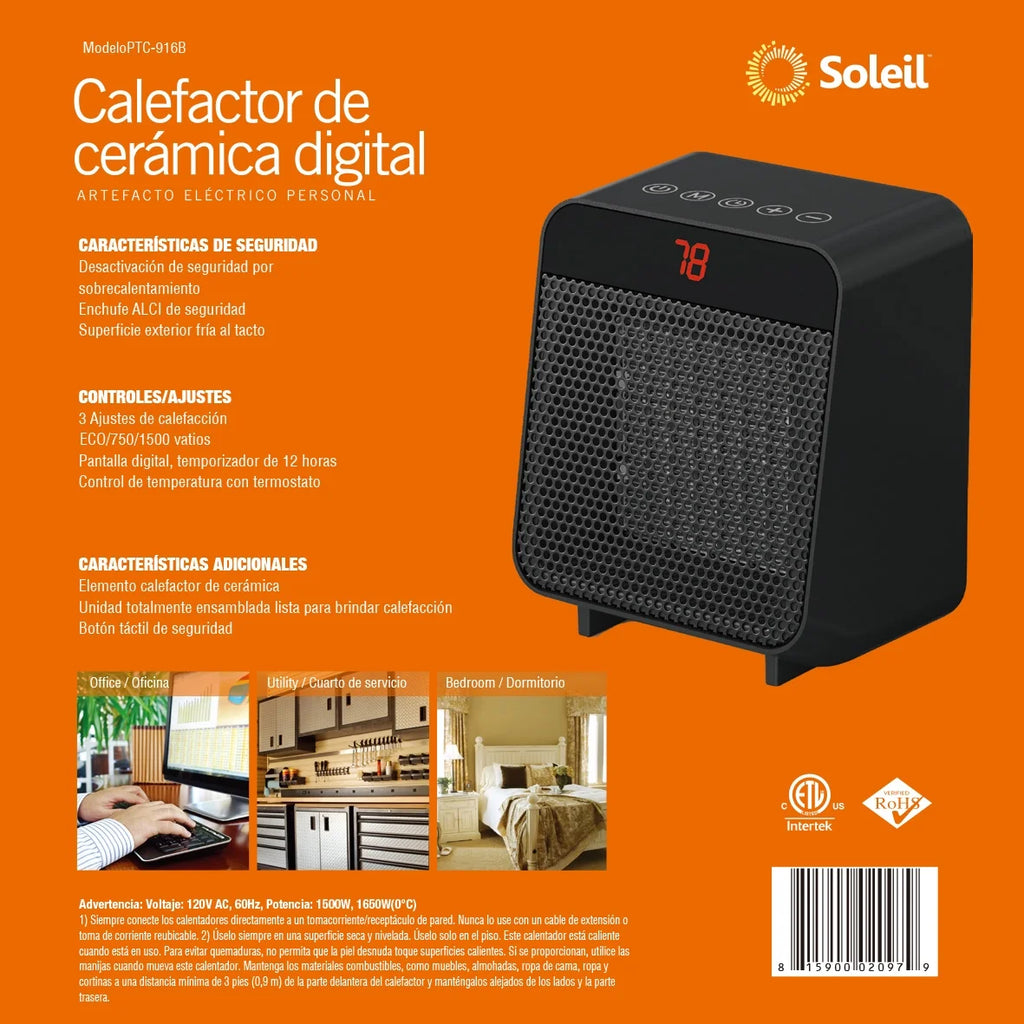 Electric Ceramic Heater 1500W Indoor F8963