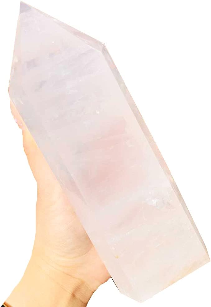 Natural Clear Quartz Crystal Wand Point, 2-Pack Y267
