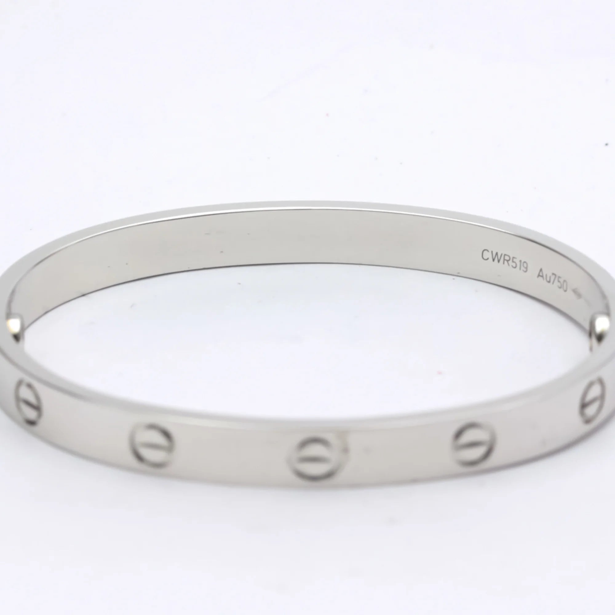 Polished 18K White Gold Love Bracelet Bangle B249