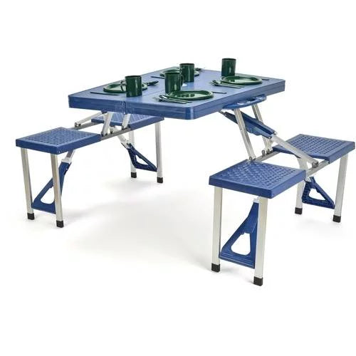 Portable Folding Picnic Table with 4 Seats J904978