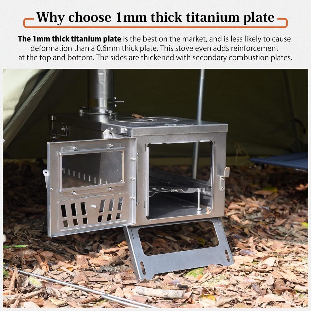 Tent Stove 15inch Wood Burning Folding Portable for Camping Hunting M428