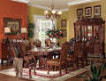 Kitchen Furniture Set 9pc Formal Dining Table Set Include 1 Dining Table, 6 Side Chairs and 2 Arm Chairs, 8-Person Solid Wood Extendable Dining Set (Cherry B)