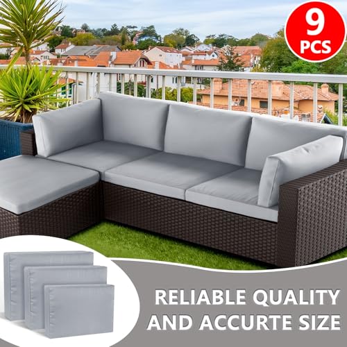 Patio Cushion Covers Waterproof with Zipper, Teal Blue, Set of 5 I754845