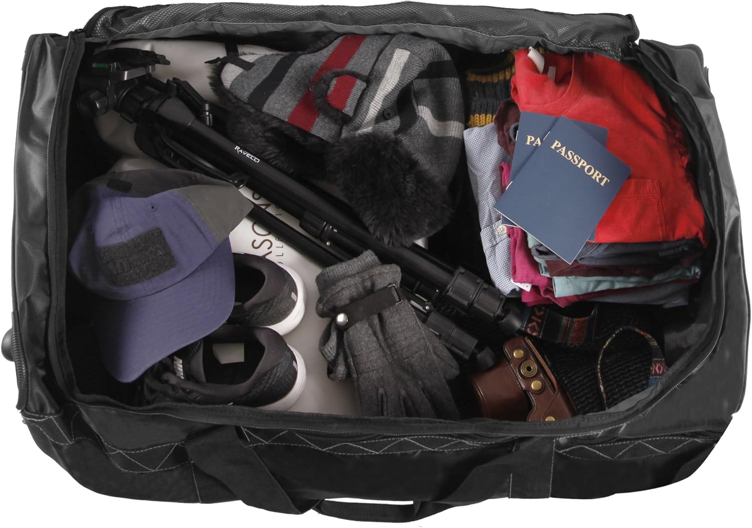 Men's 24" Lightweight Rolling Duffel Bag, Black/Grey K4712