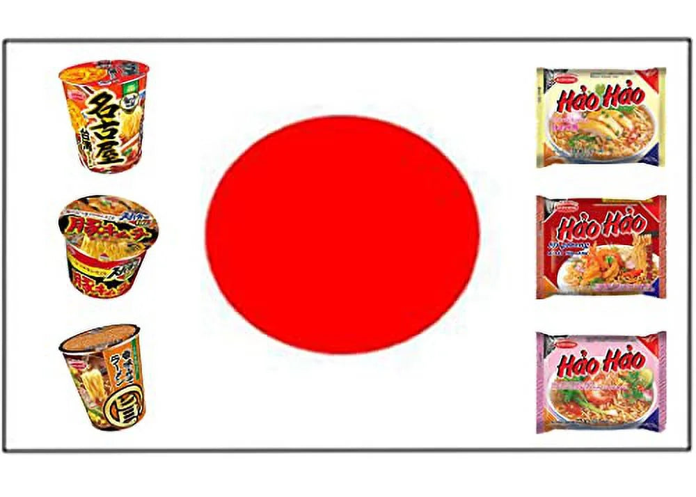 Asian Ramen Noodle Variety Pack of 12 Instant Noodles with Chopsticks K9893