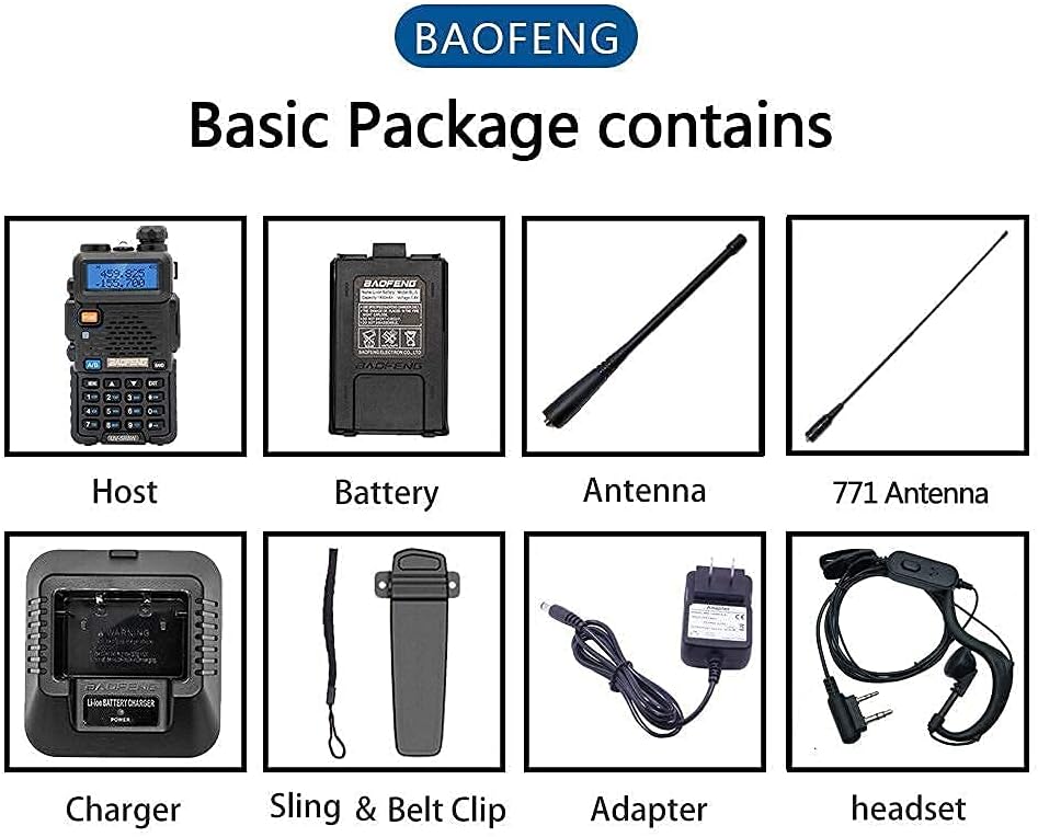 2 Pack Two Way Radio Portable Rechargeable Long Range Handheld Walkie Talkie with 771 Antenna H3631