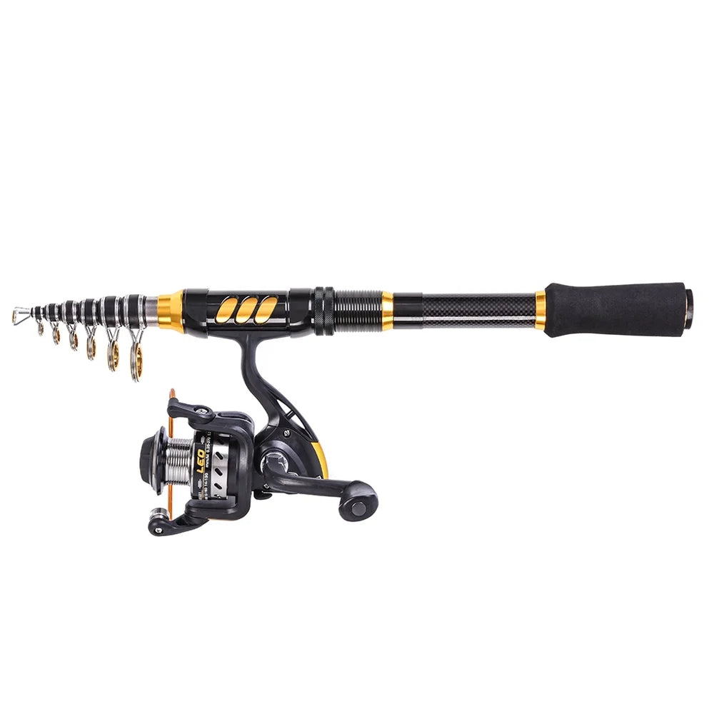 Telescopic Fishing Rod and Reel Combo Kit with Carrier Bag M31545