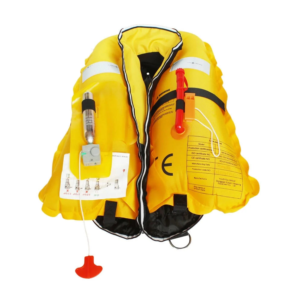 Adult Life Jacket with Whistle - Manual Inflatable PFD for Boating Kayaking Fishing V450738