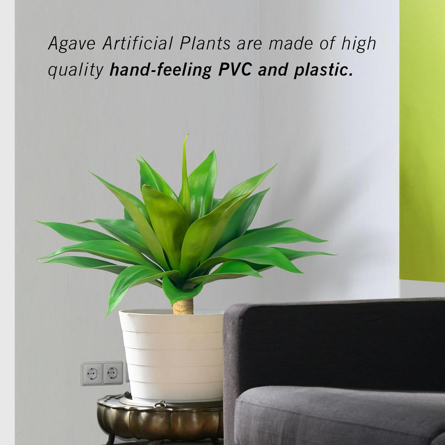 Large UV Resistant Artificial Agave Plants for Indoor Outdoor Decor (2 Pack, 28") X4433