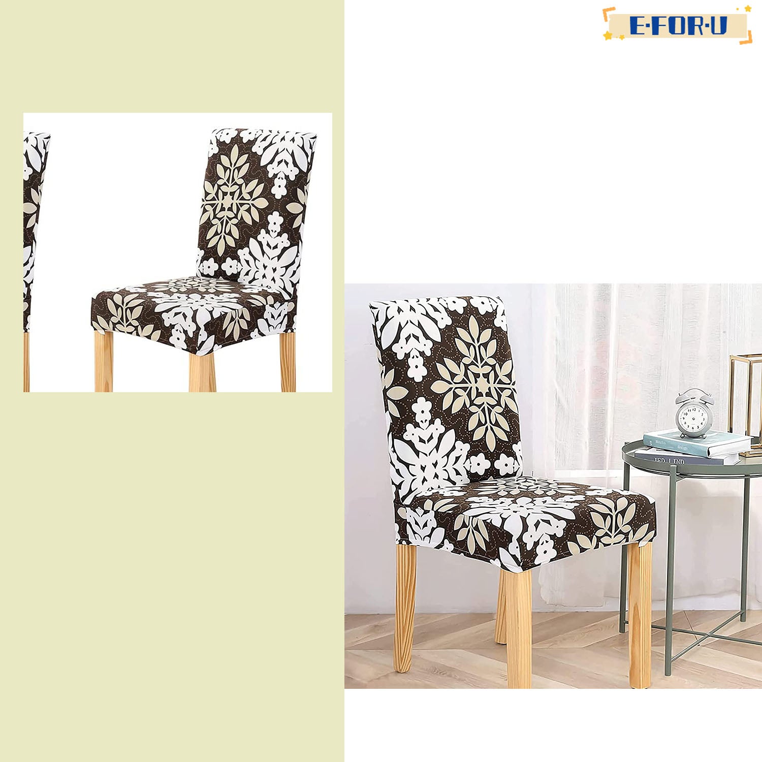 Dining Room Chair Covers Slipcovers Set of 6, Stretch Removable Washable W125757