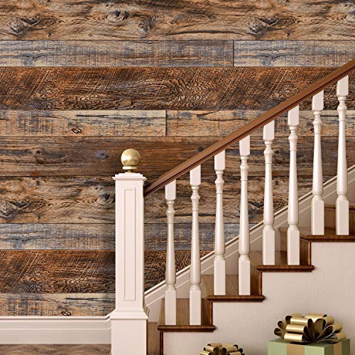 Brown Wood Peel and Stick Wallpaper Shiplap Self Adhesive Wood Plank H3107