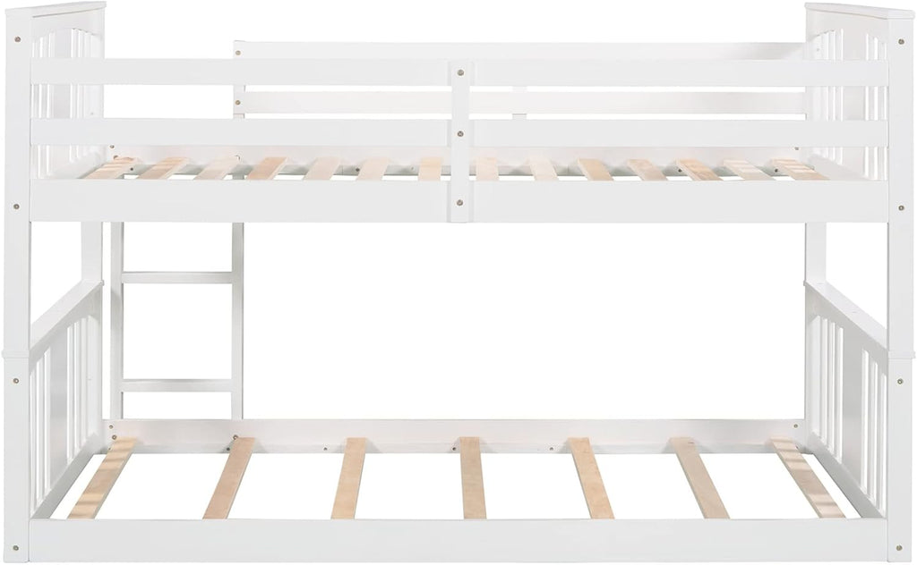 Twin over Twin Bunk Bed Frame for Kids Bedroom, White A95334