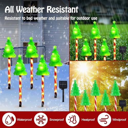 Solar Christmas Candy Cane Lights Outdoor, Pathway Stake Lights, 24 Pack G8137