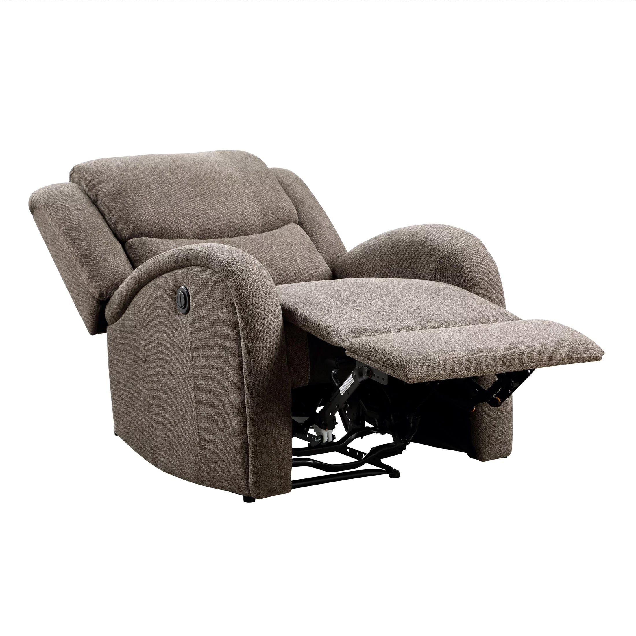 Power Reclining Chenille Upholstered Chair, Brown B426