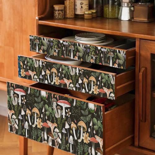Mushroom Pattern Self-Adhesive Drawer Liner for Shelves and Cabinets D358548