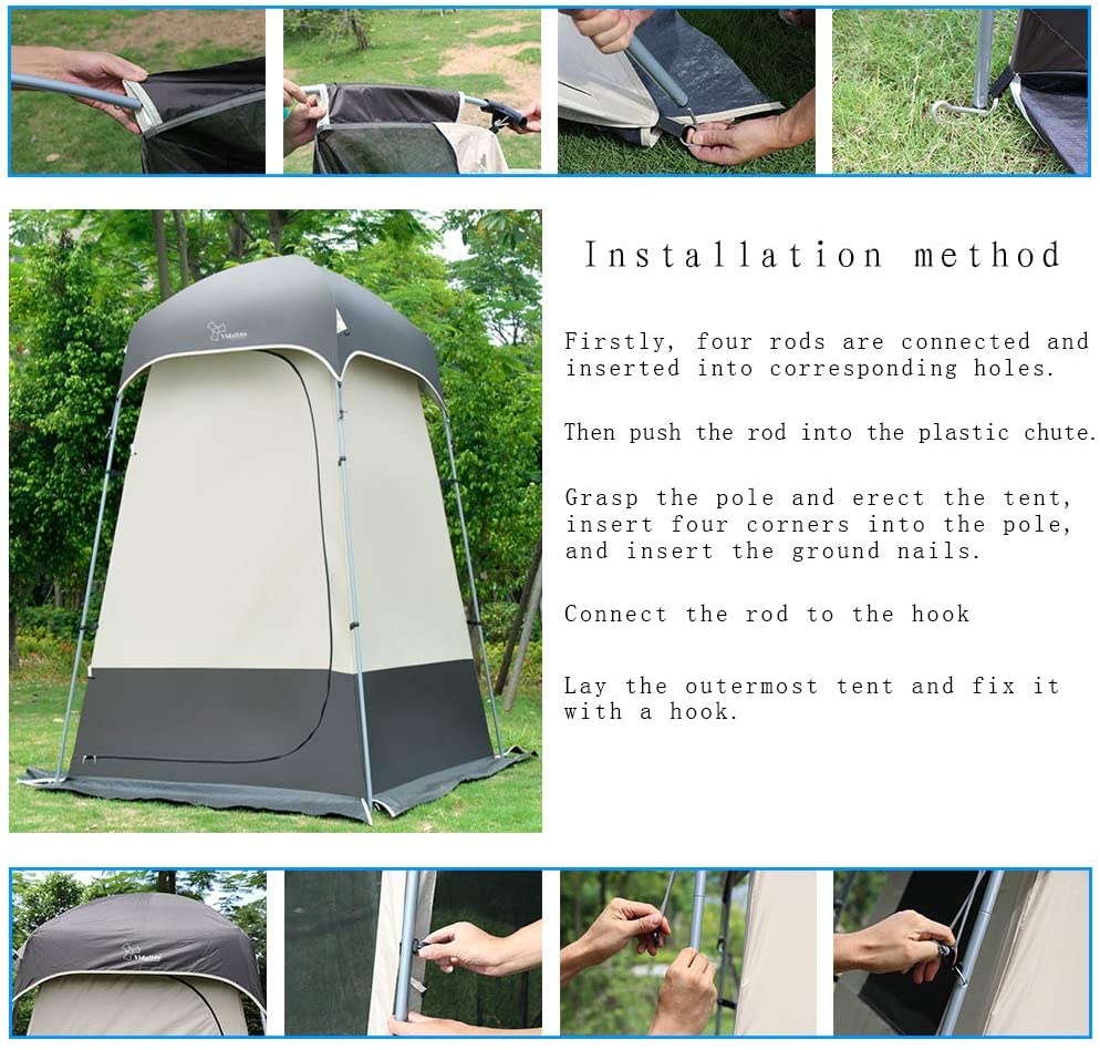 Outdoor Shower Tent Changing Room Privacy Portable Camping Shelter E86964