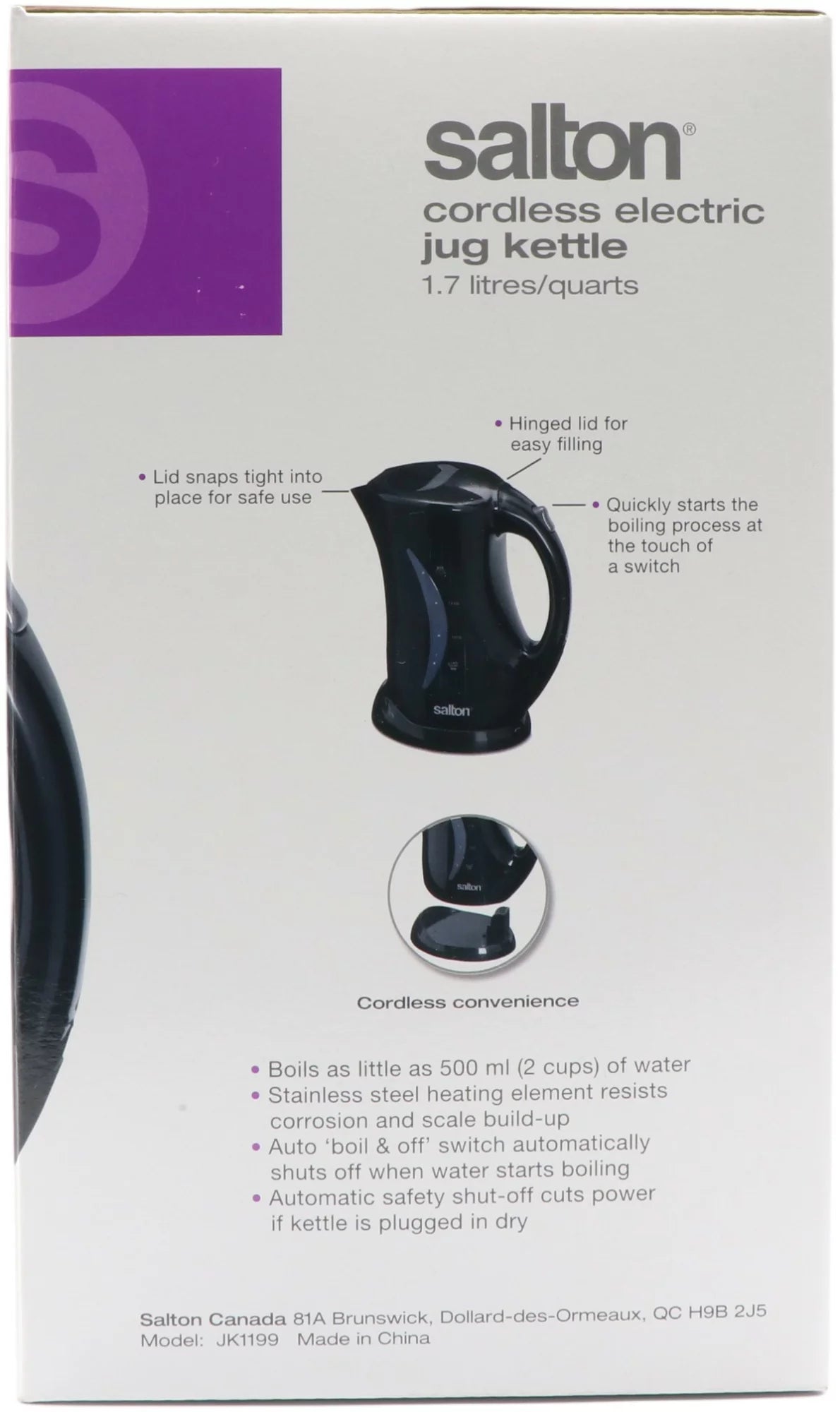 Cordless Jug Kettle 1.7 Liter, Black N226