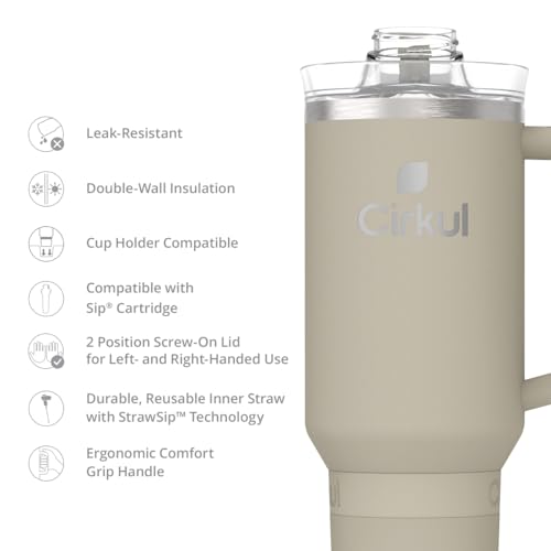 40oz Stainless Steel Tumbler with Handle, Double-Wall Insulated T7917