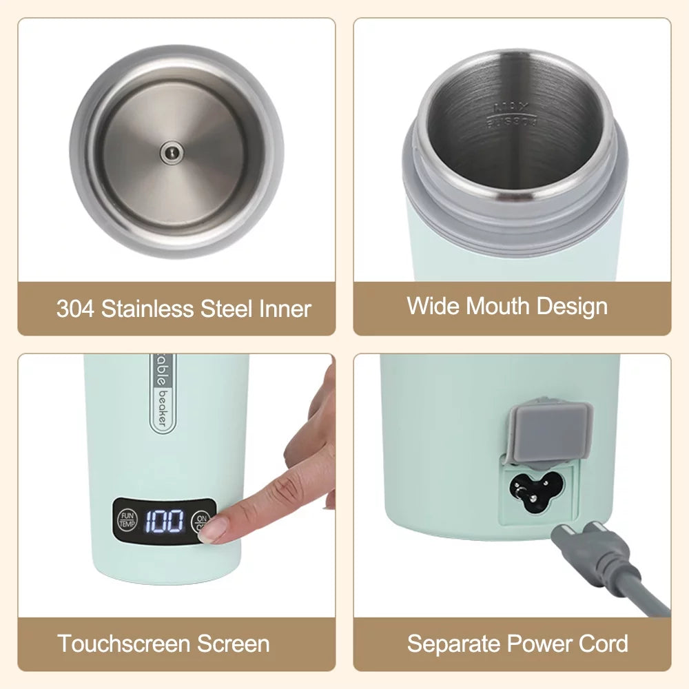 Portable Electric Kettle, 350ml, Spill-Proof Hot Water Boiler with Keep Warm Function W543