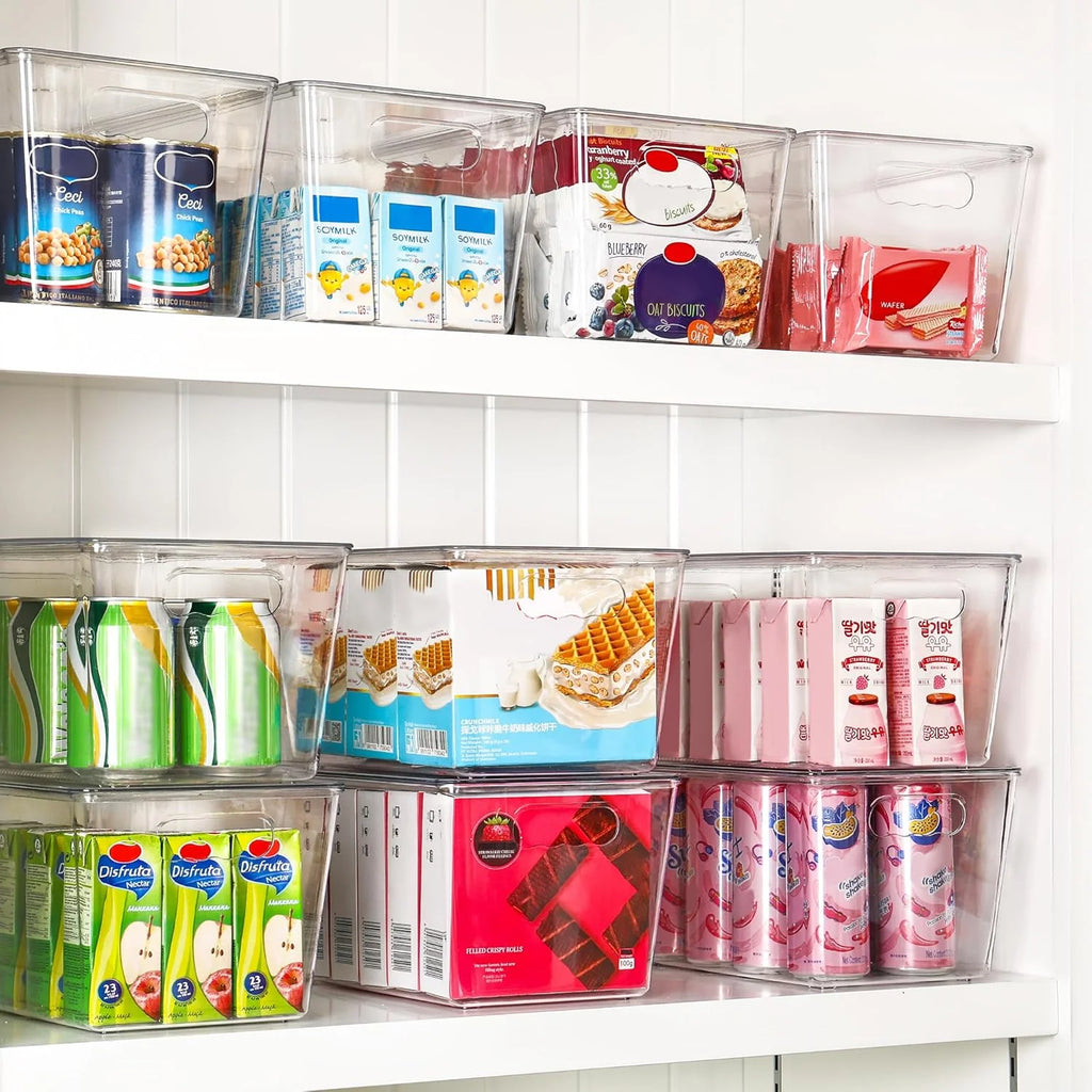 Clear Stackable Storage Bins with Lids and Handles R44370
