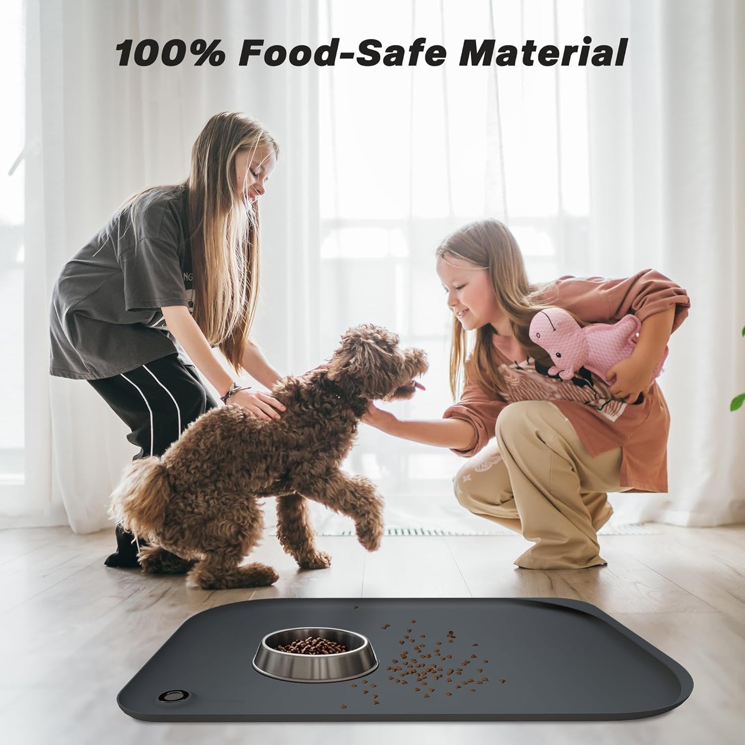 Waterproof Silicone Pet Feeding Mat with Pocket I361
