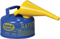 Eagle 5 Gallon Type I Red Safety Gas Can for Gasoline with Flame Arrester, Self-Closing Lid, and F-15 Funnel, Made in the USA, Galvanized Steel Flammable Storage Can, UI50FS