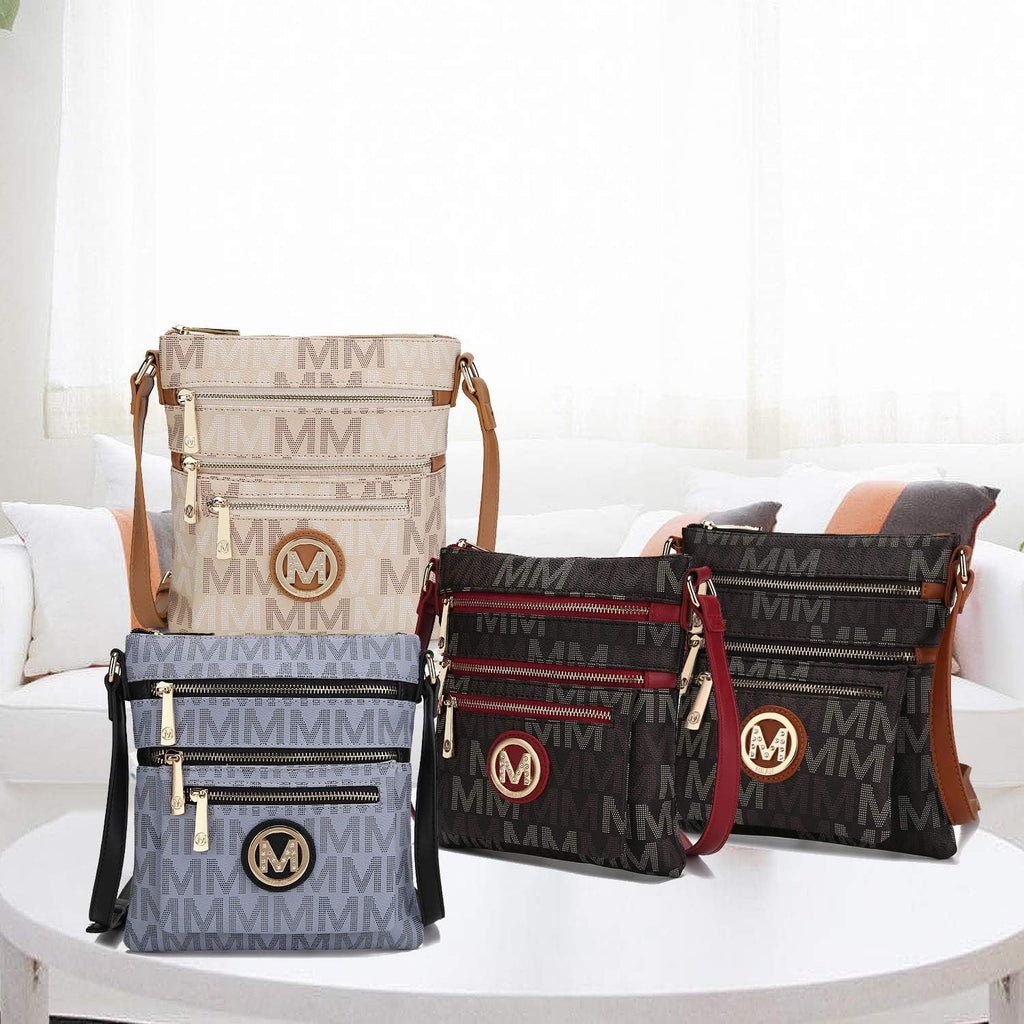 Black Multi Compartments Crossbody Bag G9659