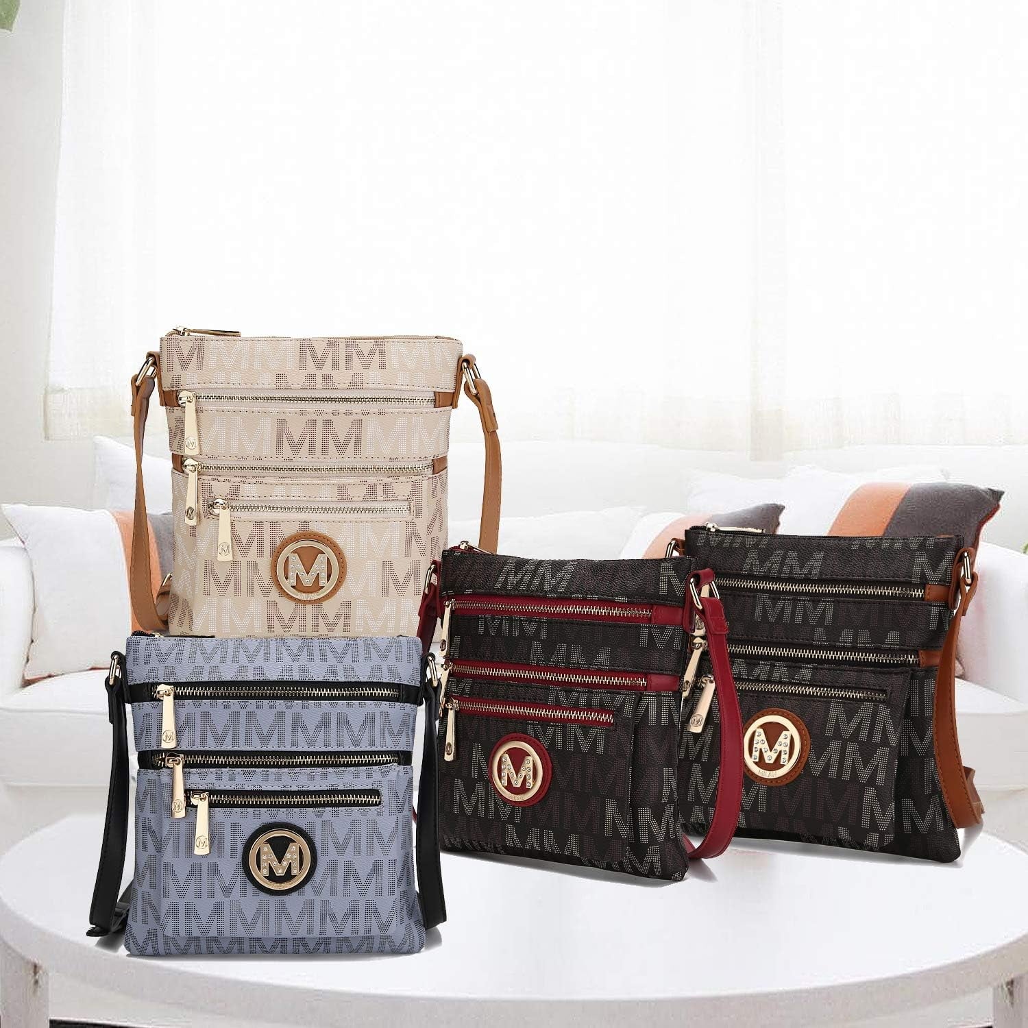 Black Multi Compartments Crossbody Bag G9659