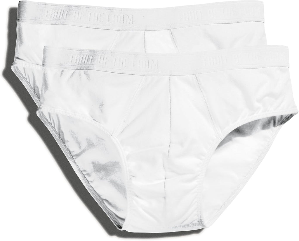 Fruit of the Loom Mens Classic Sport Briefs (Pack of 2) (S) (White)