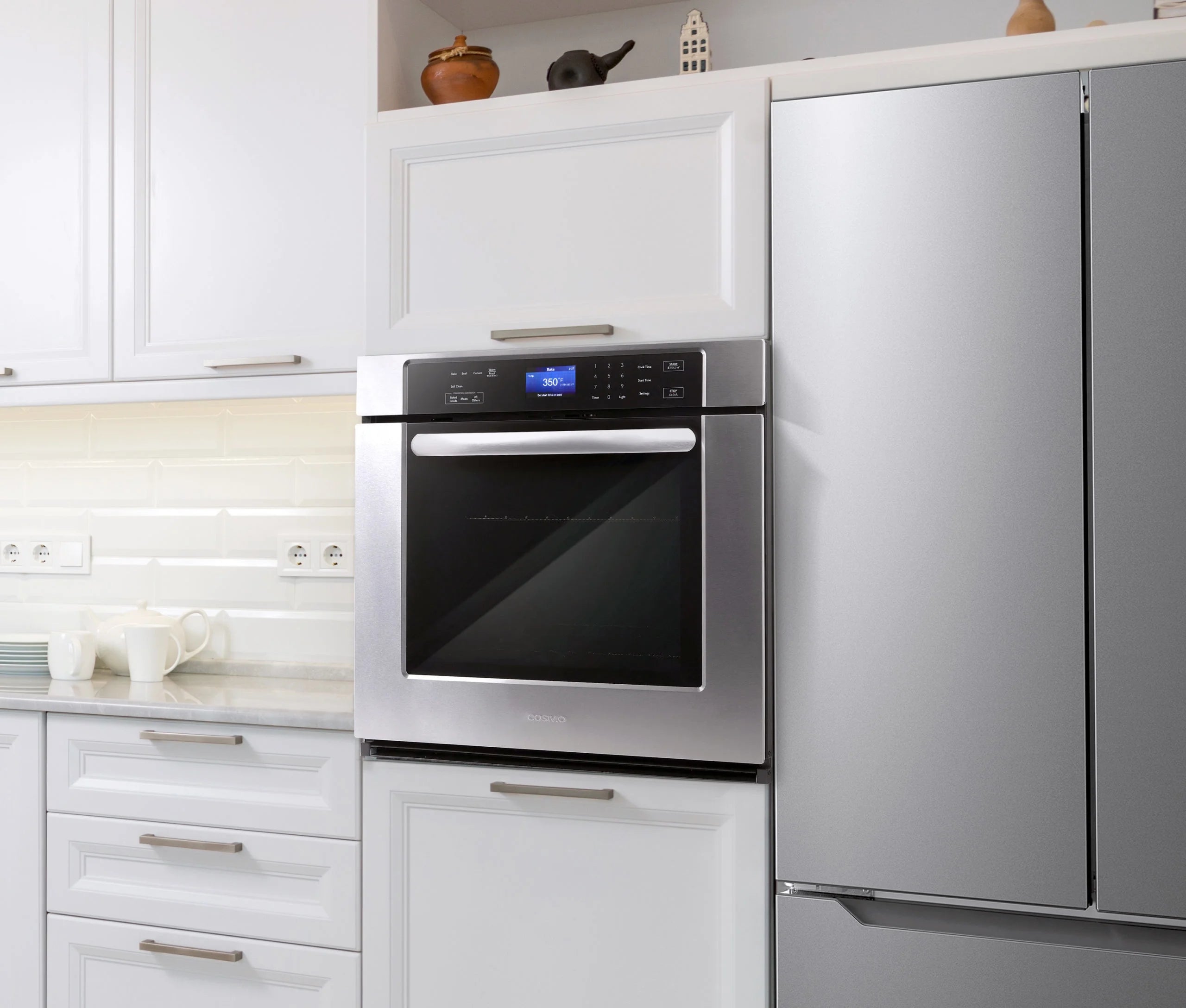 5 Piece Kitchen Appliance Package with Electric Cooktop, Wall Oven, Microwave, Refrigerator & Dishwasher D7167